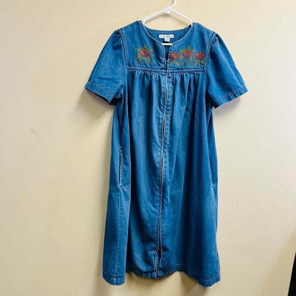 Lot of 3 100% cotton denim dressing gown Sz Small Fall Floral Sealife Go Softly - Picture 1 of 12